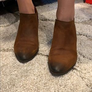 Franco sarto heeled booties brown